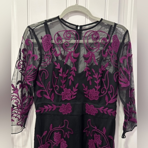 eShakti Wayward Fancies | Embroidered Purple Dress | Size: Medium - Picture 4 of 11